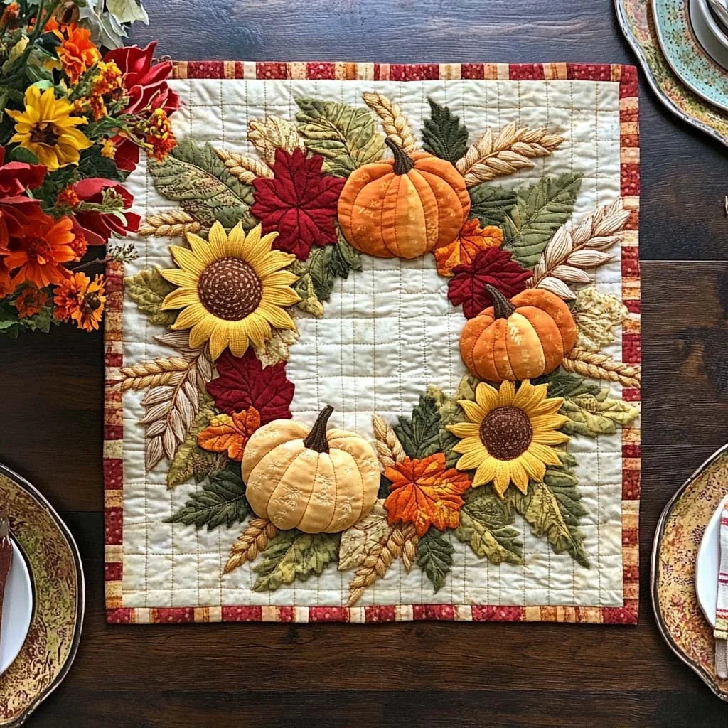 Harvest Sun Delight Quilted Table Topper