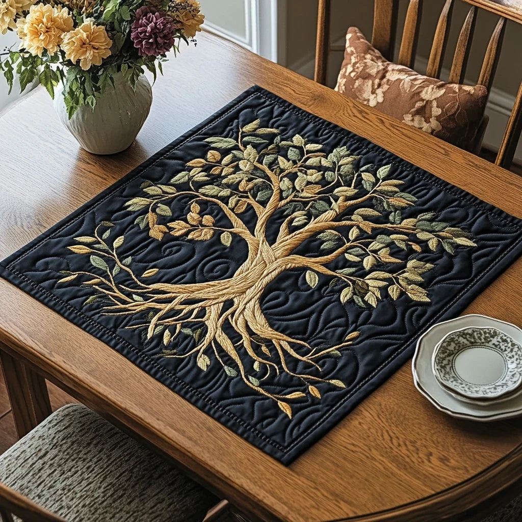 Harvest Tree Quilted Table Topper