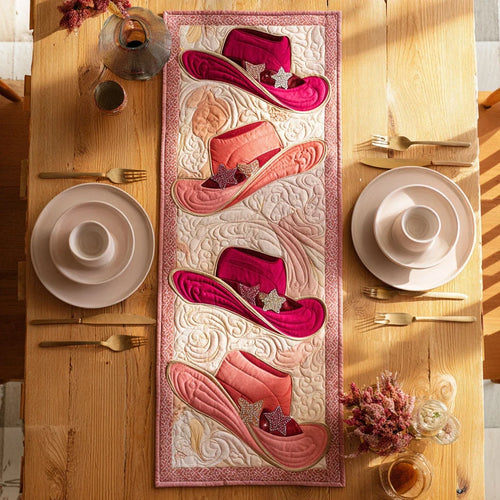 Hat Harmony Quilted Table Runner