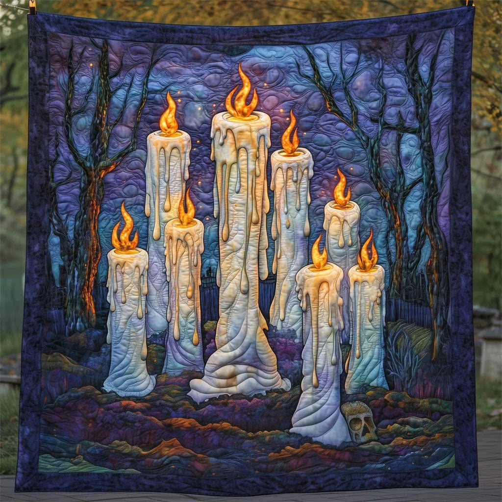 Haunted Graveyard Candle Quilt Blanket