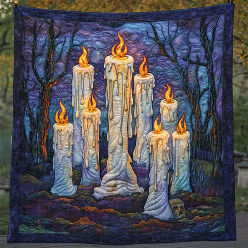 Haunted Graveyard Candle Quilt Blanket