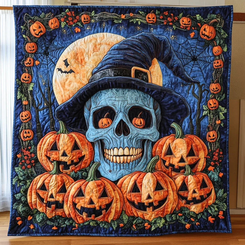 Haunted Grin Quilt Blanket
