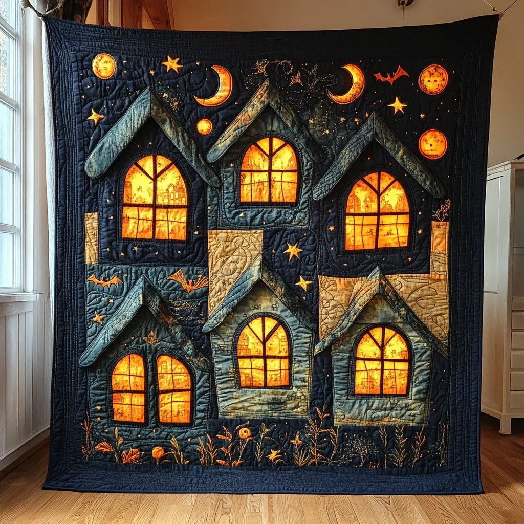 Haunted Village Quilt Blanket