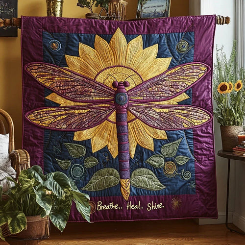 Healing Dragonfly Shining Quilt Blanket