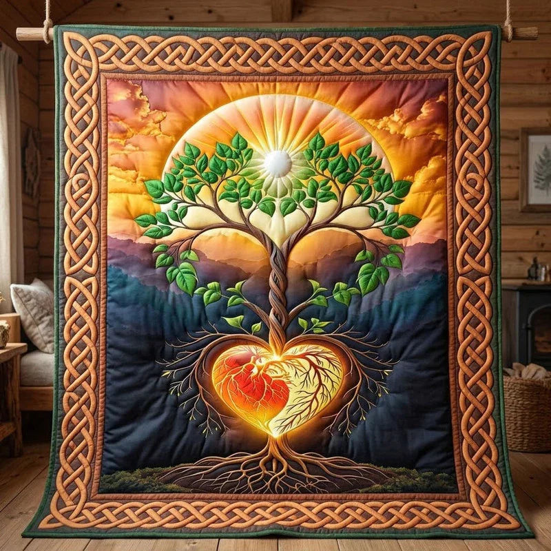 Heart of Life Quilt Blanket - Quilted Blanket by Wild and Way