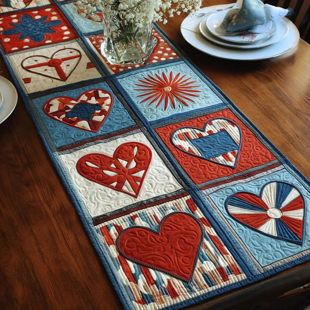 Heart of the Stars Quilted Table Runner