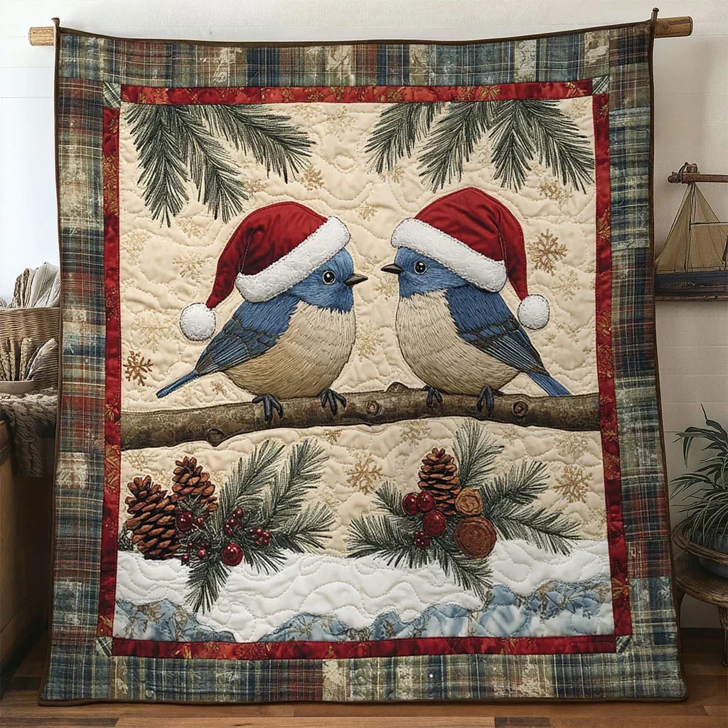 Heart Of Winter Bluebird Quilt Blanket