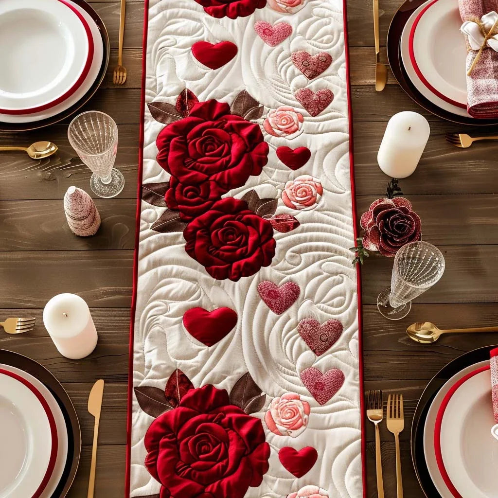 Heartful Moments Quilted Table Runner