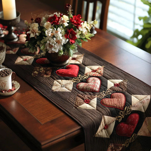 Hearthside Hearts Quilted Table Runner