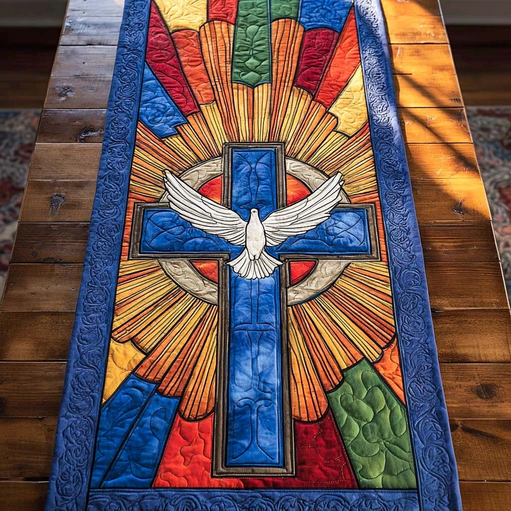 Heaven Dove Quilted Table Runner
