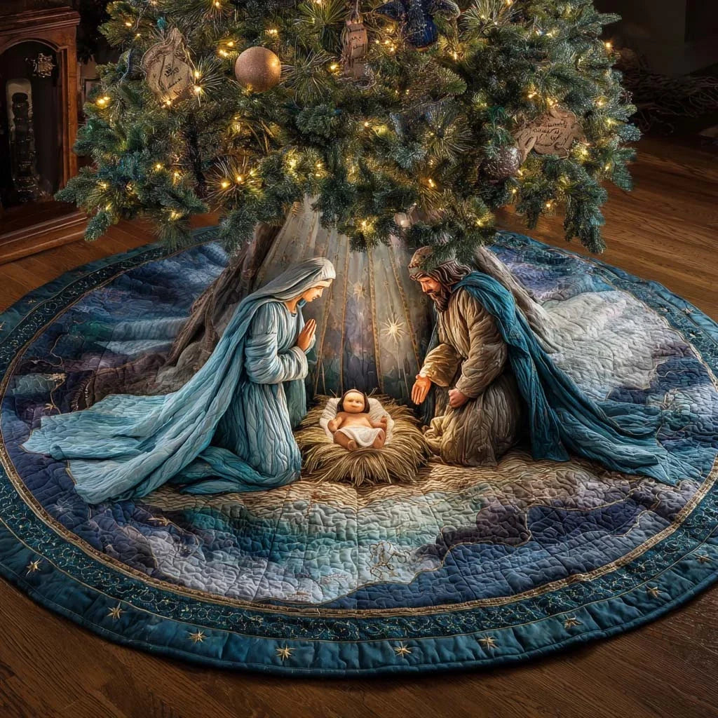 Heavenly Light Quilted Tree Skirt