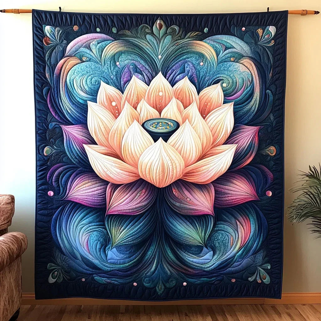 Heavenly Lotus Aura Quilt Blanket