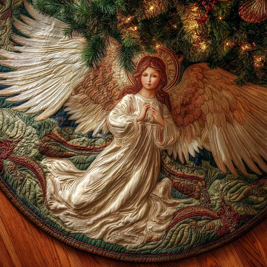 Heavenly Whisper Quilted Tree Skirt