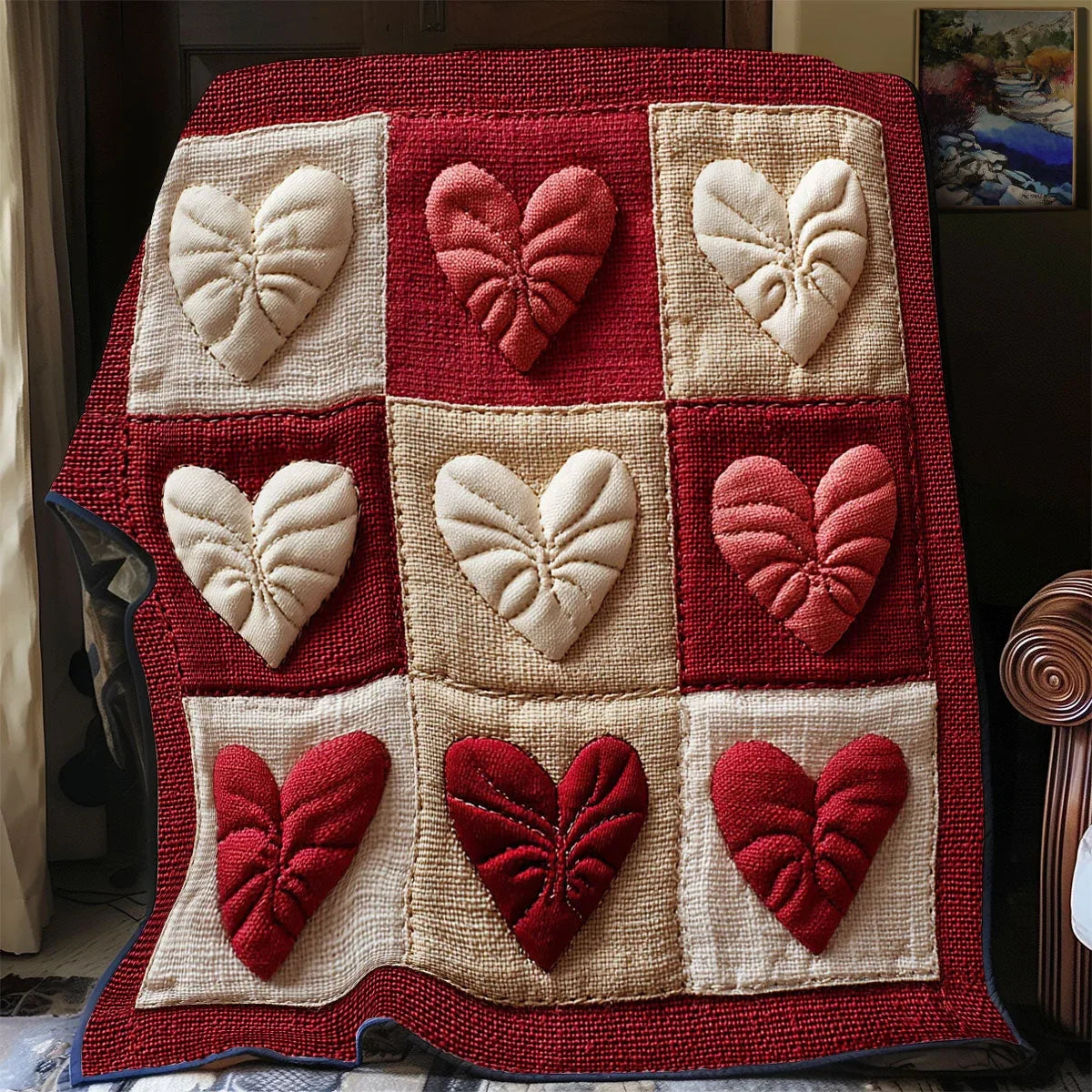 Heirloom Hearts Quilt Blanket