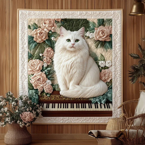 Heirloom Piano Cat Quilt Blanket