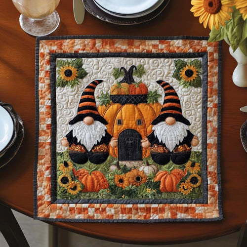 Hello Gnome Fall Quilted Table Topper
