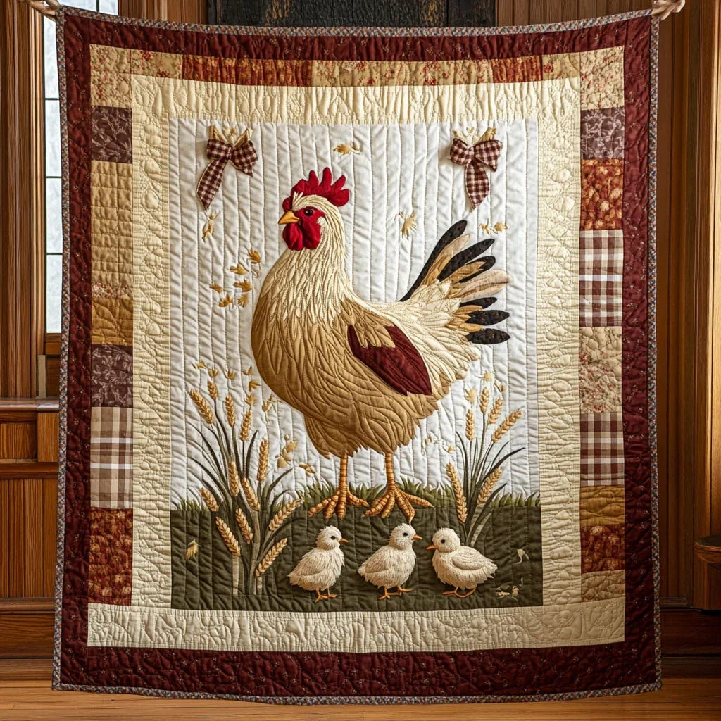 Hen And Chick Quilt Blanket