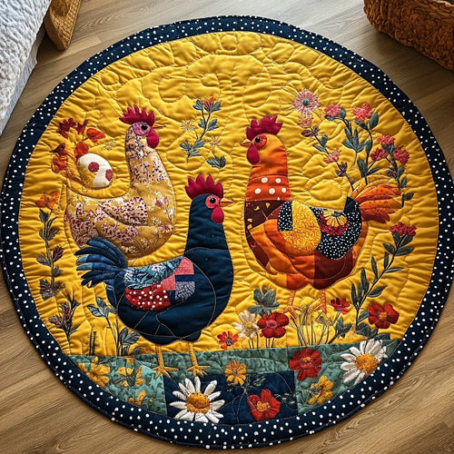 Hen Haven Quilted Round Mat