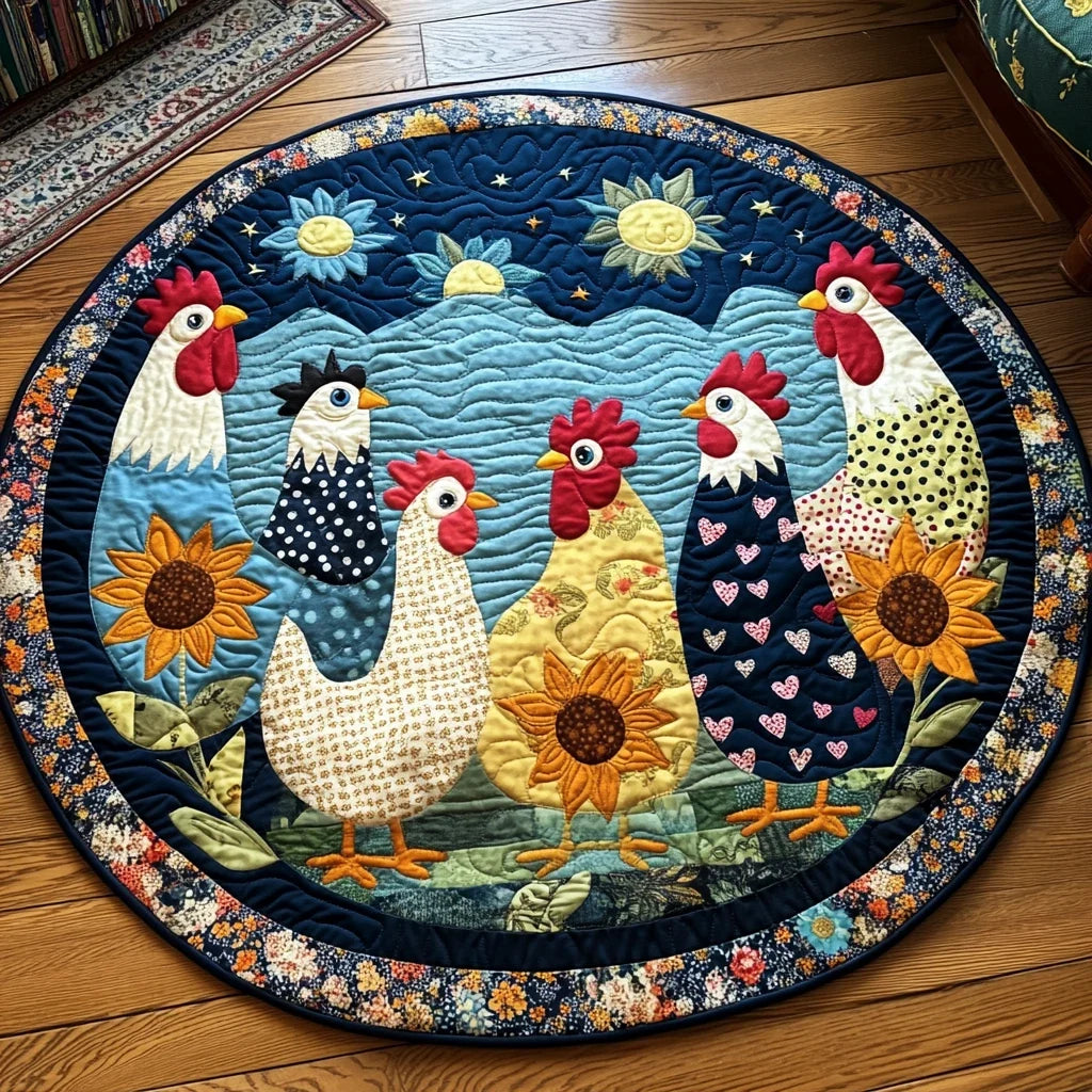 Hen Haven Quilted Round Mat