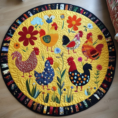 Hen Haven Quilted Round Mat