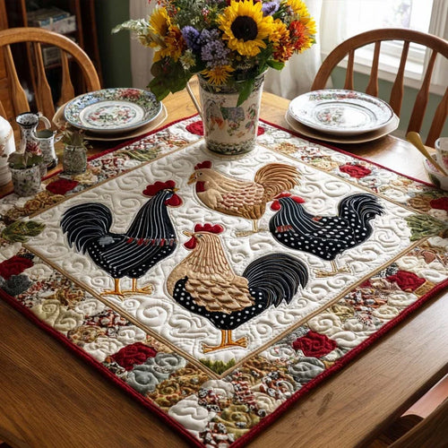 Hen Haven Quilted Table Topper