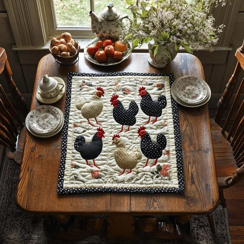 Hen House Quilted Table Topper