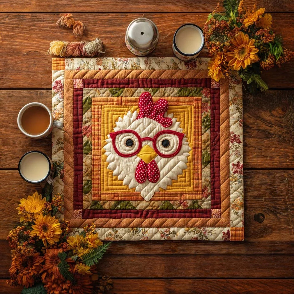 Hen Sweet Hen Quilted Table Topper