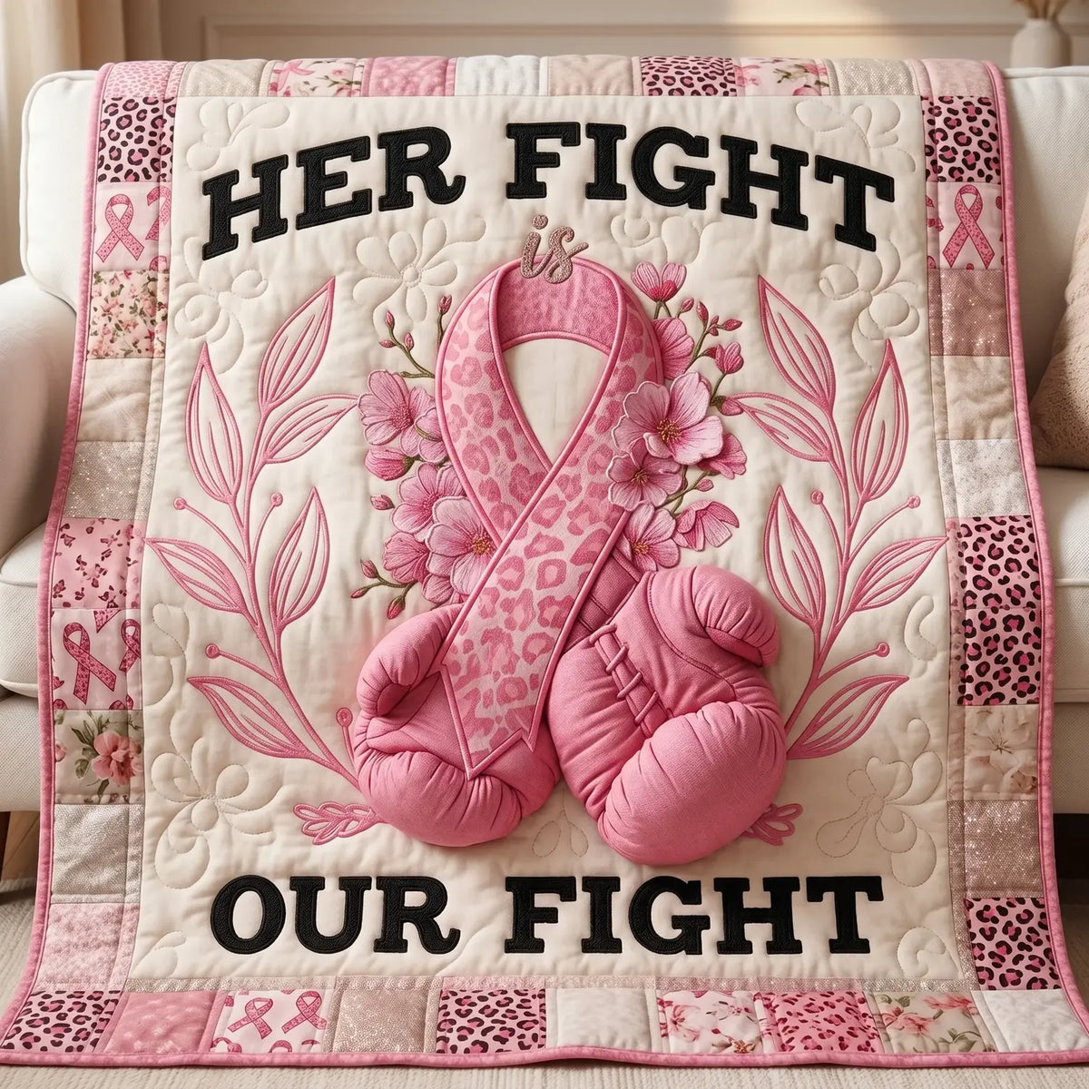 Her Fight Is Out Fight Quilt Blanket