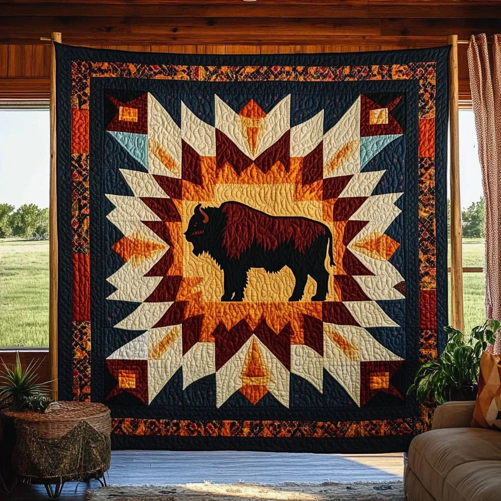 Heritage Star Bison Quilt Blanket