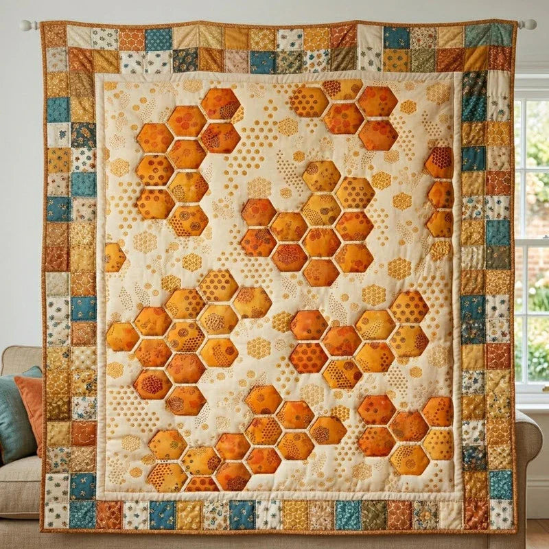 Hexagon Flow Quilt Blanket - Quilted Blanket by Wild and Way