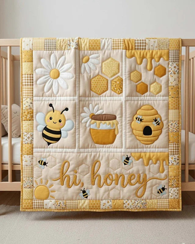 Hi Honey Quilt Blanket - Quilted Blanket by Wild and Way