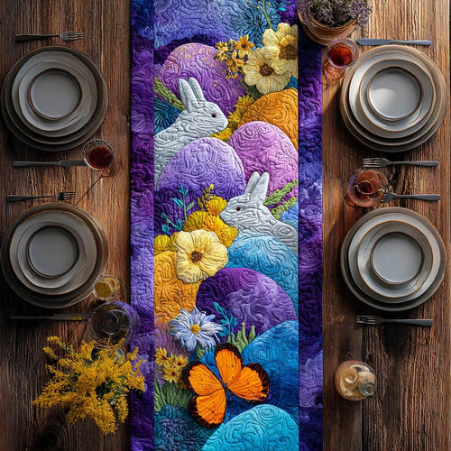 Hiding Easter Bunny Quilted Table Runner