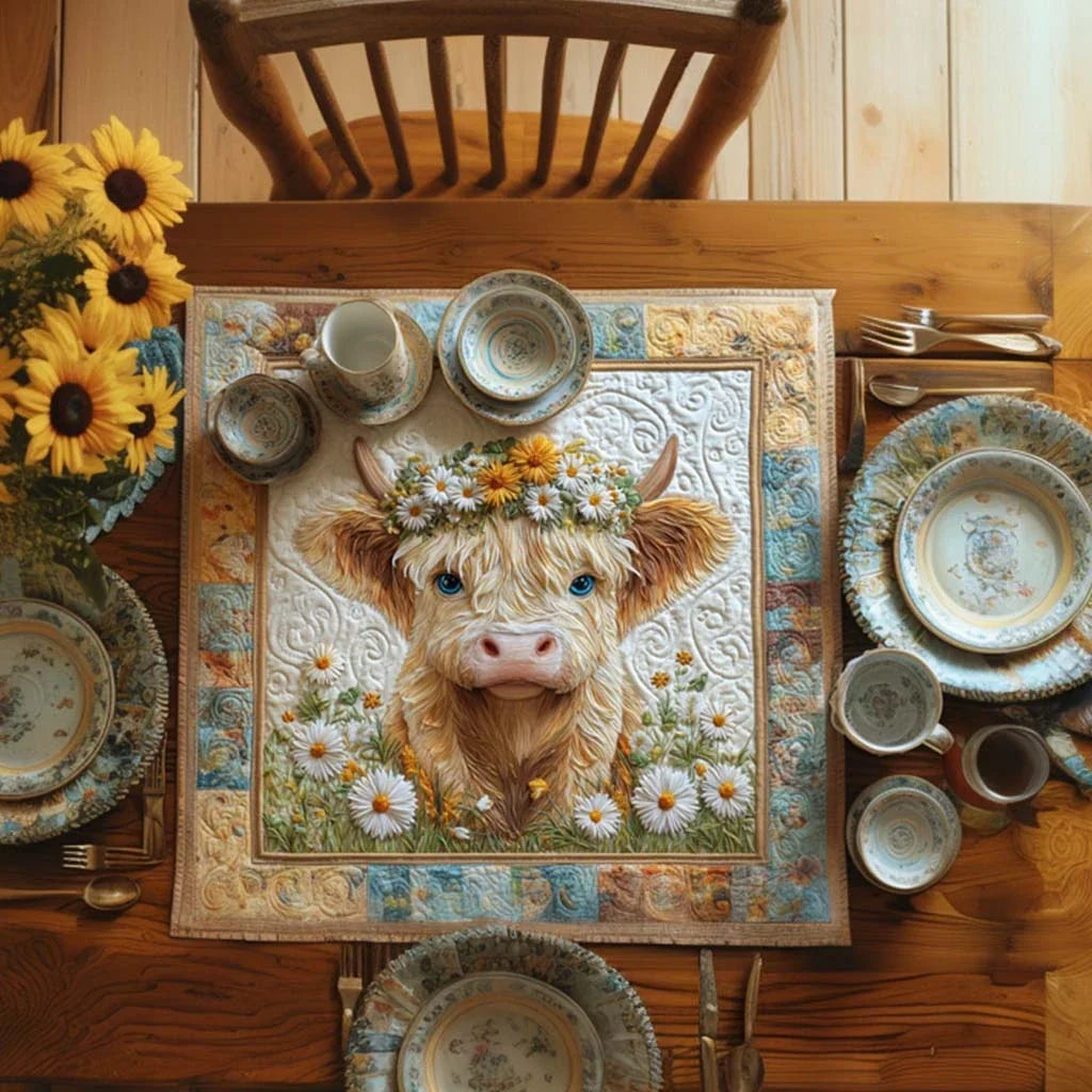 Highland Grazing Quilted Table Topper