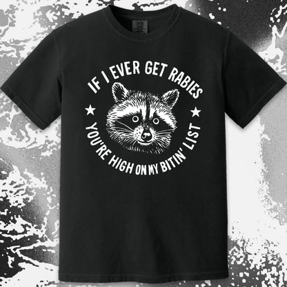 Raccoon If I Ever Get Rabies You're High On My Bitin List Shirt, funny meme tee gift (view 15)