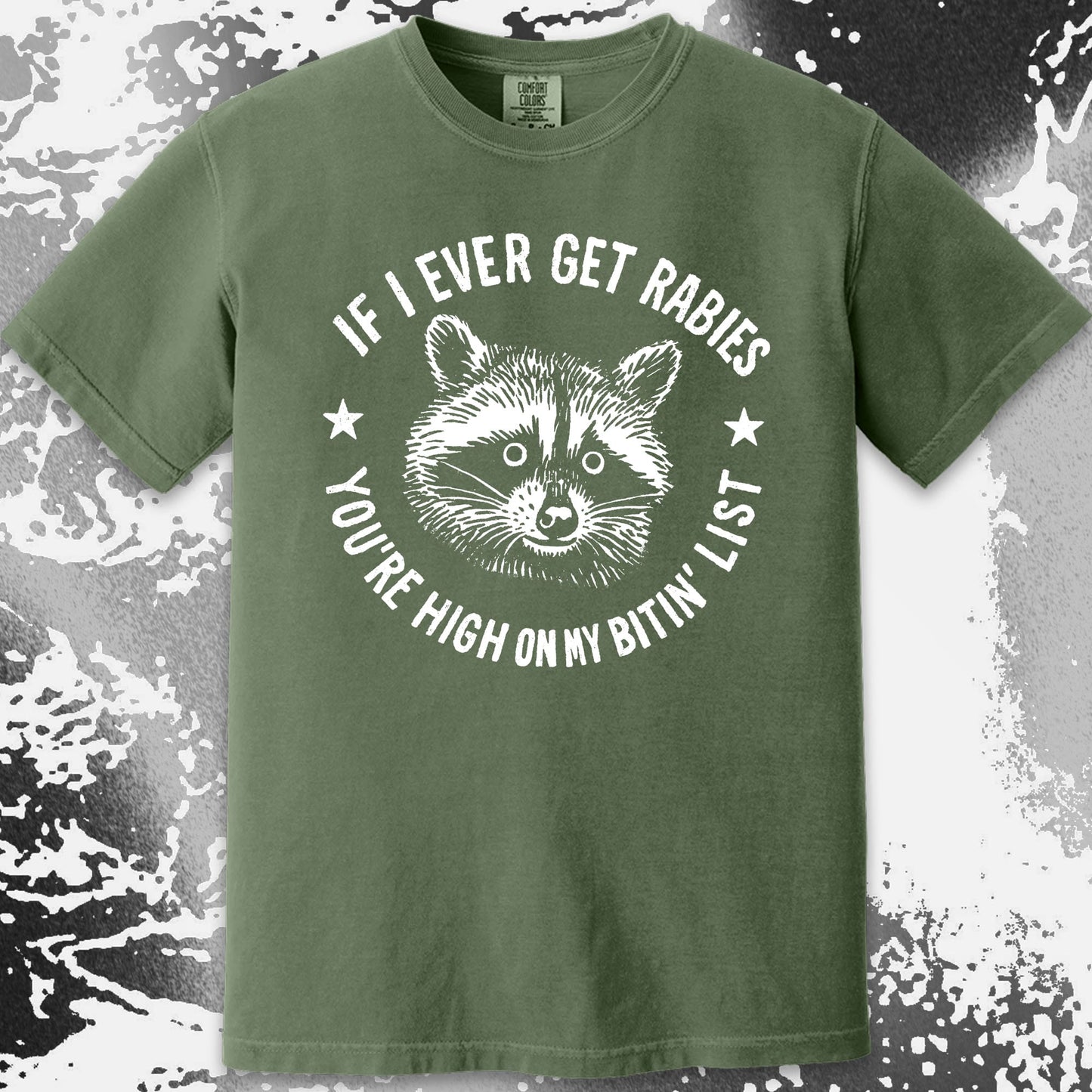 Raccoon If I Ever Get Rabies You're High On My Bitin List Shirt, funny meme tee gift (view 10)