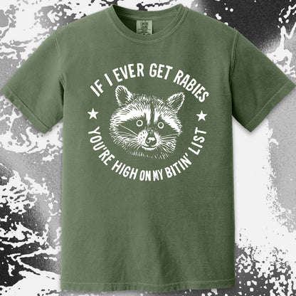 Raccoon If I Ever Get Rabies You're High On My Bitin List Shirt, funny meme tee gift (view 10)