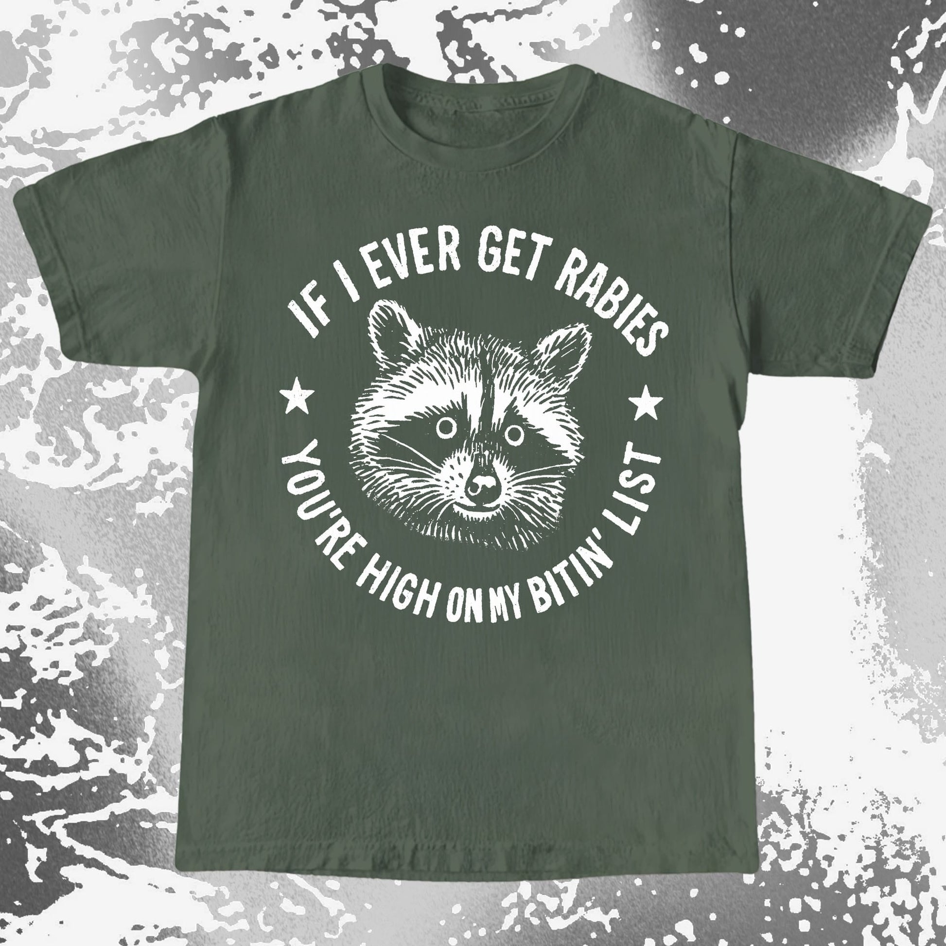 Raccoon If I Ever Get Rabies You're High On My Bitin List Shirt, funny meme tee gift (view 6)