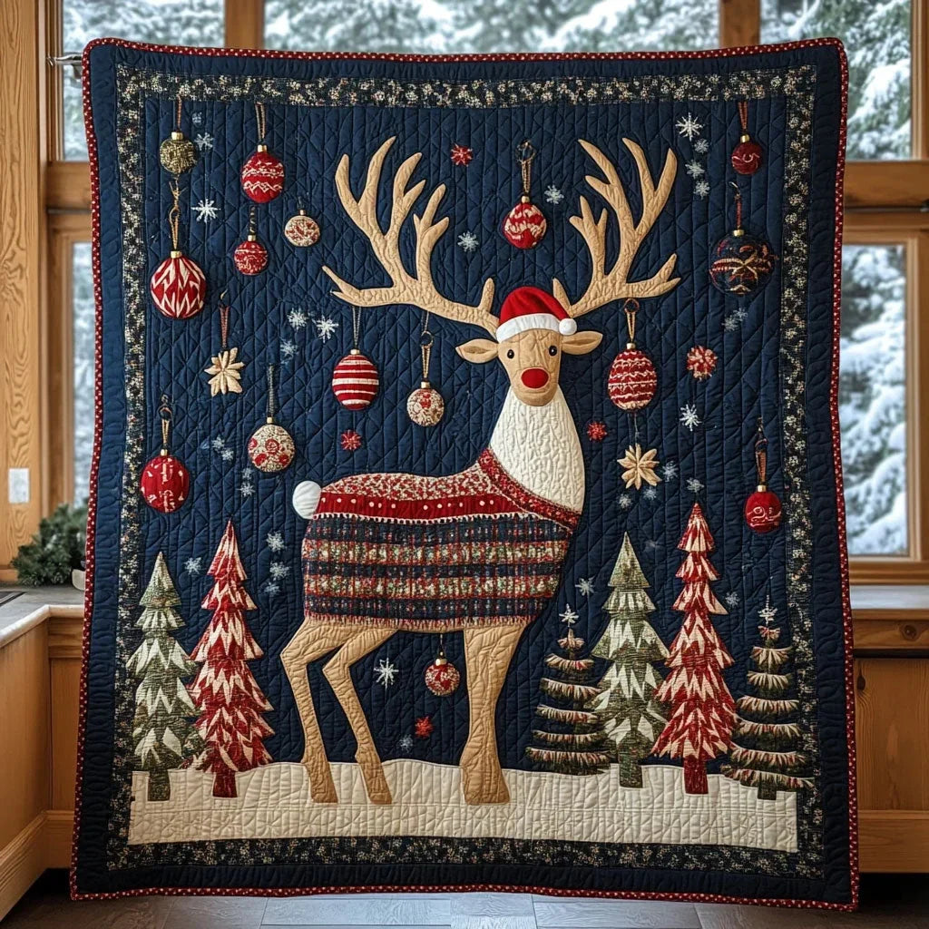 Holiday Antlers Quilt Blanket