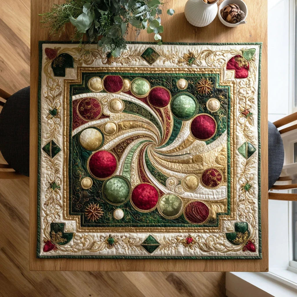 Holiday Charm Quilted Table Topper