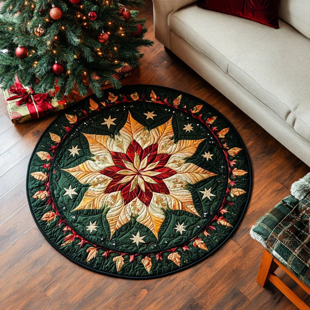 Holiday Cheer Circle Quilted Round Mat