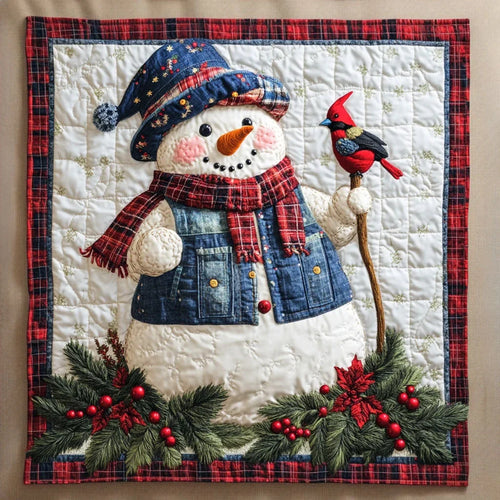 Holiday Cheer Snowman Quilt Blanket