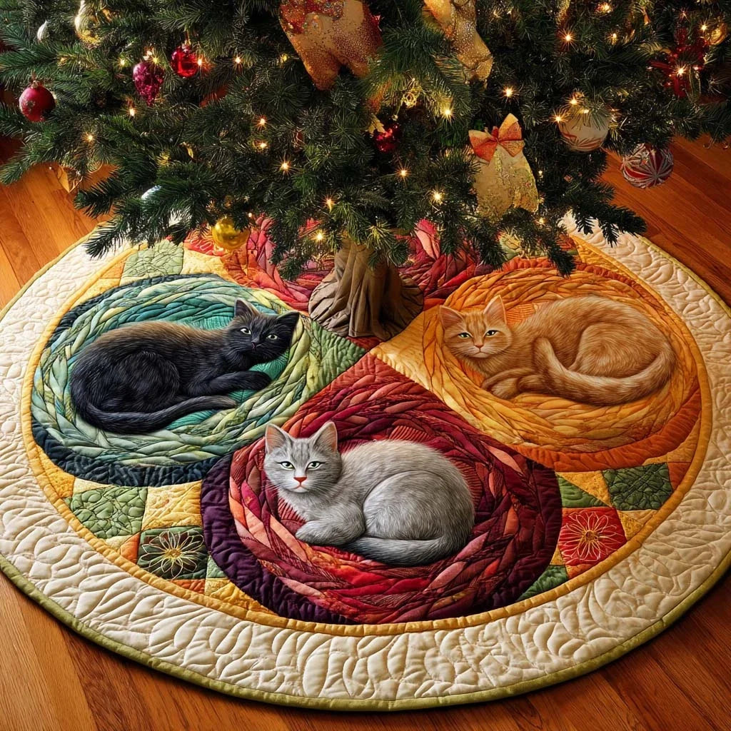 Holiday Circle Quilted Tree Skirt