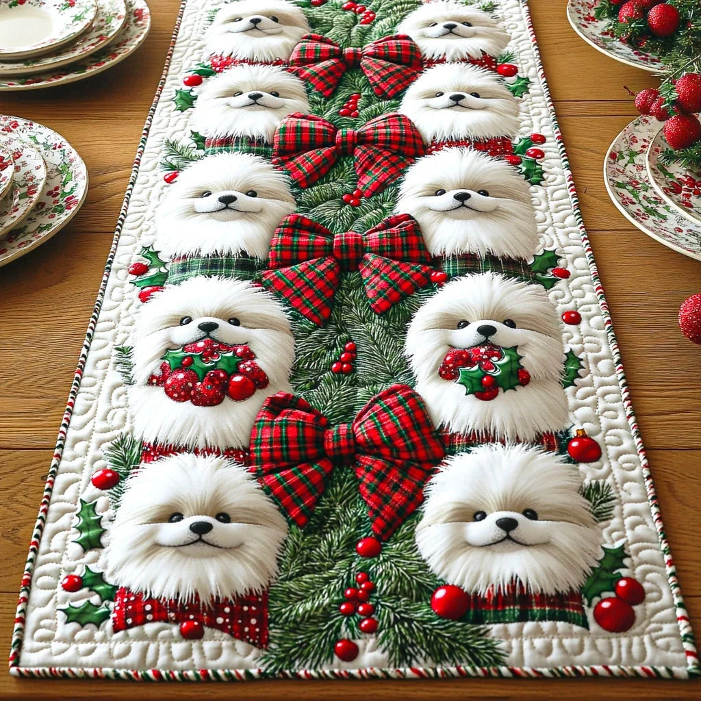 Holiday Fluff Quilted Table Runner