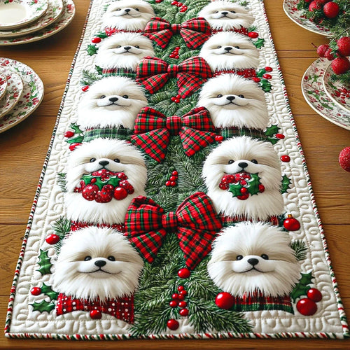 Holiday Fluff Quilted Table Runner