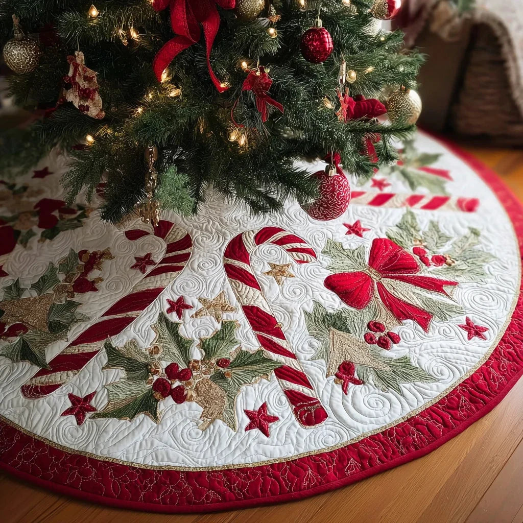 Holiday Glow Christmas Quilted Tree Skirt