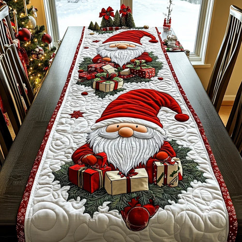 Holiday Gnome Quilted Table Runner