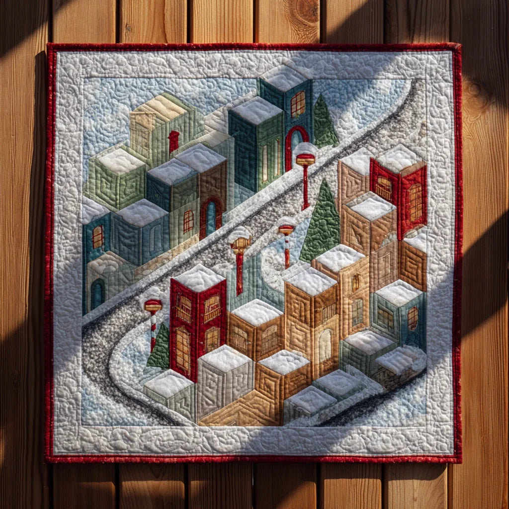 Holiday Hamlet Quilted Table Topper