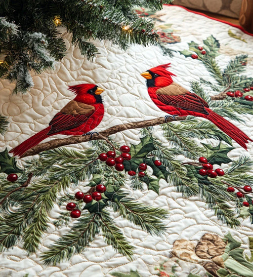 Holiday Harmony Quilted Christmas Tree Skirt