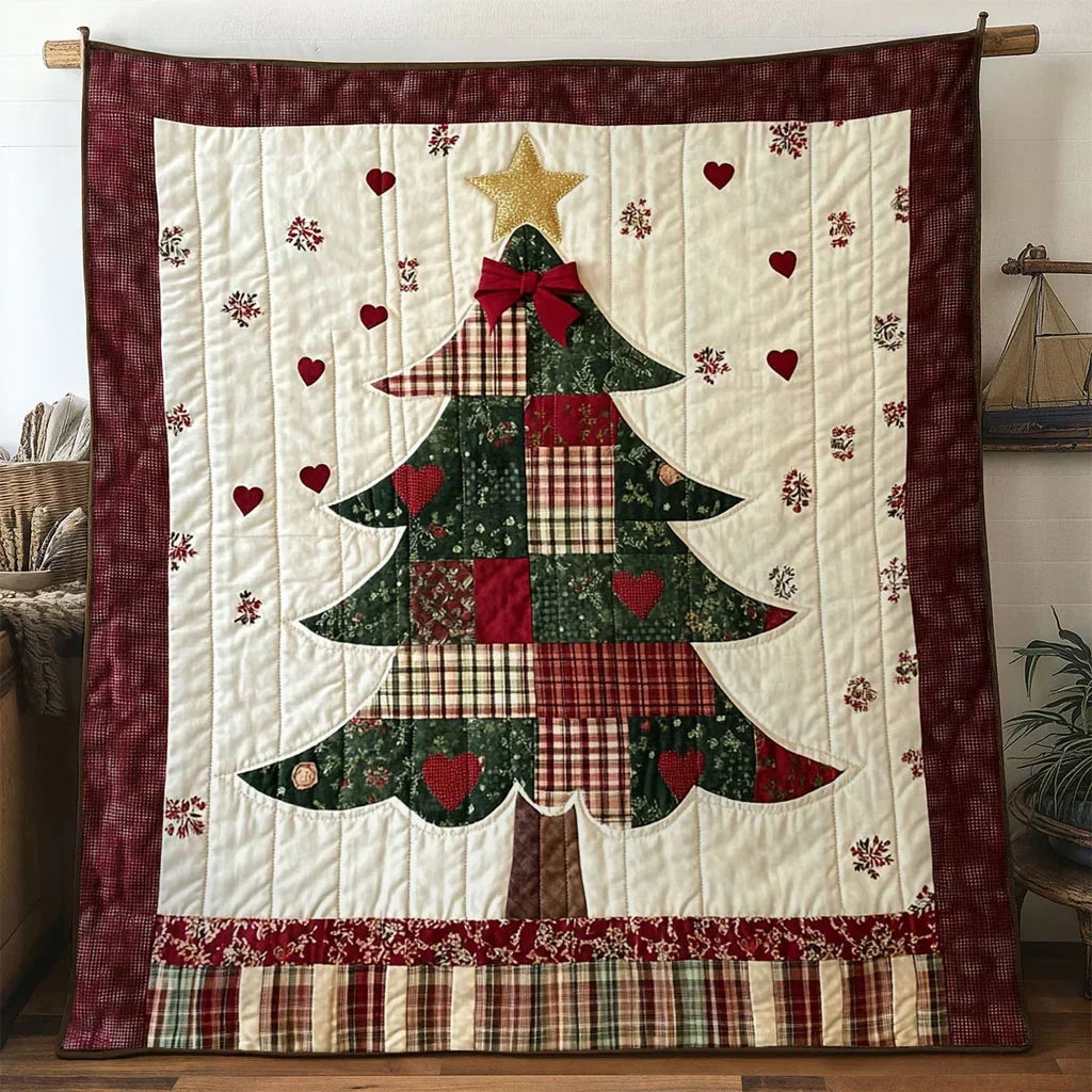 Holiday Hearth Christmas Tree Quilt Blanket