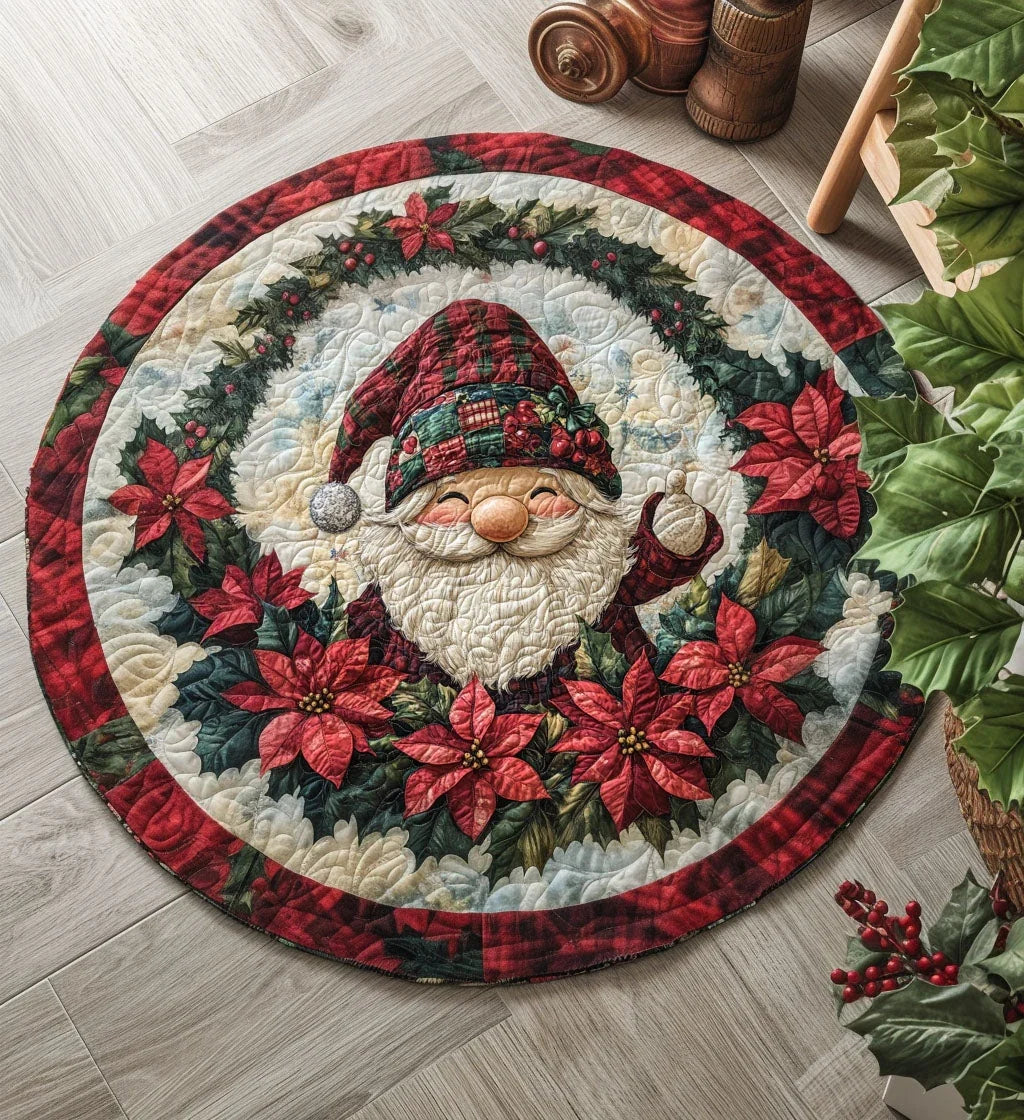 Holiday Hearth Quilt Quilted Round Mat